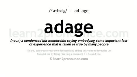 pronunciation  adage definition  adage youtube