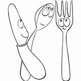 Spoon Fork Knife Coloring Pages Surfnetkids sketch template