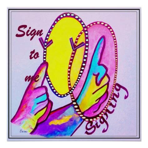 asl american sign language sign   perfect poster zazzle