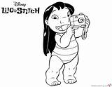 Lilo Stitch Camera Coloring Pages Printable Kids Color Adults sketch template
