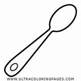 Spoon Tenedor Cuchara Cubiertos Ultracoloringpages sketch template