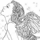 Pages Adult Coloriage Sheets Gothic Fées sketch template