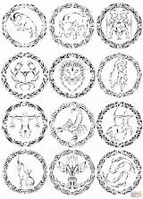 Zodiac Coloring Signs Pages Tribal Astrology Chinese Curvy Printable Color Sign Drawing Drawings Star Aquarius Getcolorings Getdrawings Colorings Choose Board sketch template