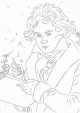 Coloring Pages Beethoven Famous Printable Composer Onlinecoloringpages Choose Board sketch template