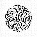 Sophia Name Svg Lettering Calligraphy Etsy Drawn Girl sketch template