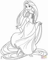 Coloring Rapunzel Tangled Disney Pages Drawing Printable sketch template