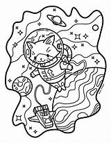 Space Tumblr Coloring Pages Drawing Cats Printable Color Cat Wonder Recently Made Set Kitty Paintingvalley Makli Studio Drawings Moon sketch template