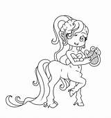 Centaur Harp Playing Coloring Lady Pretty sketch template