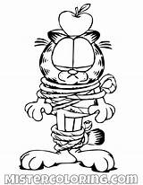 Garfield Coloring Tied Pages Choose Board sketch template