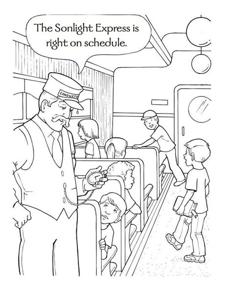 polar express characters page coloring pages