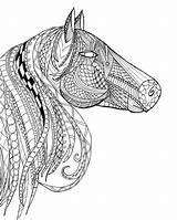 Horse Coloring Pages Adult Adults Zentangle Head Horses Detailed Kids Colouring Printable Mandala Color Bestcoloringpagesforkids Book Sheets Drawing Print Books sketch template