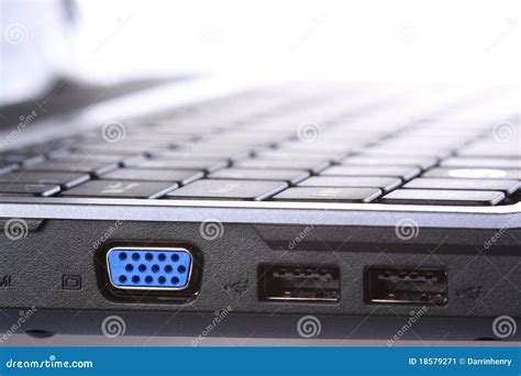 vga  usb ports  side  laptop computer stock image image
