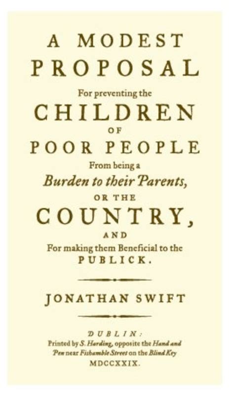 Book Review A Modest Proposal By Jonathan Swift Inverarity — Livejournal
