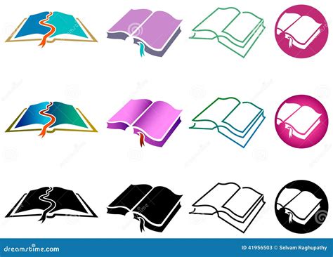 book symbols set stock vector illustration  group