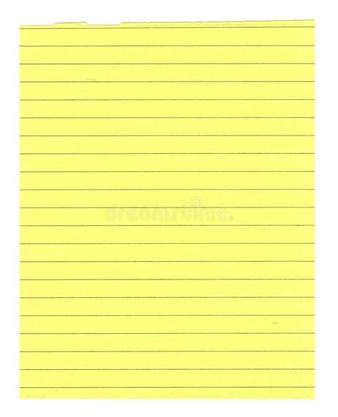 yellow lined paper isolated stock image image  piece sheet
