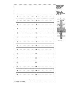 electrical panel schedule template excel fill  printable
