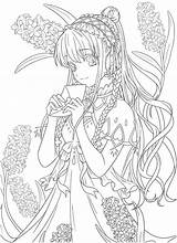 Coloring Fairy Flower Pages Anime Kayliebooks Manga Paper sketch template