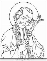Coloring Vianney Priest Thecatholickid Catholic Saints Francis Category Cnt Priests sketch template