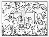 Coloring Nativity Jesus Pages Manger Baby Christmas Color Colorine sketch template