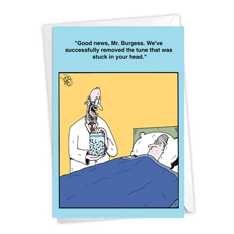 Cartoon Get Well Card With Envelope Funny Surgery Greeting Card