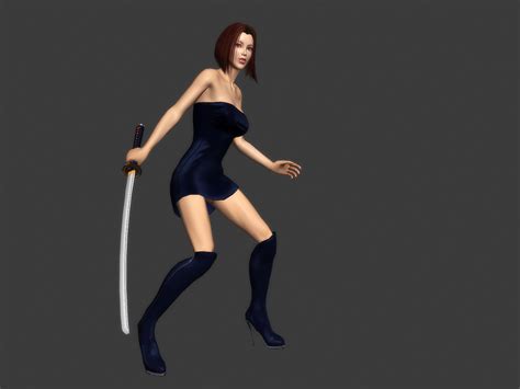 3dfoin Female Ninja Animated 3d Model