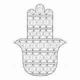 Amulet Hamsa Prosperity sketch template