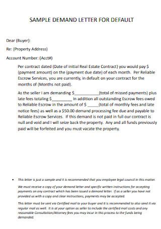 sample contract demand letters   ms word