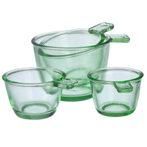 nostalgia style dry measuring cups  home marketplace classic green glass   ebay