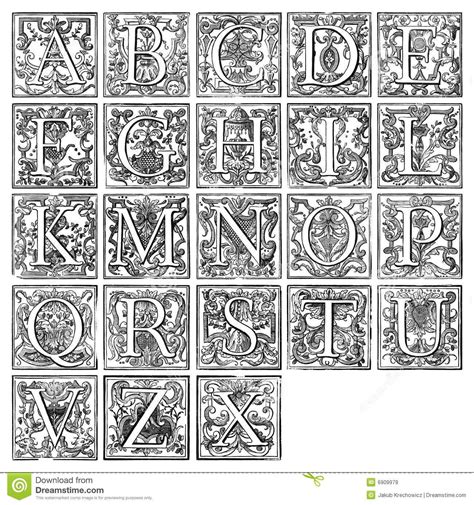 illuminated letters coloring pages