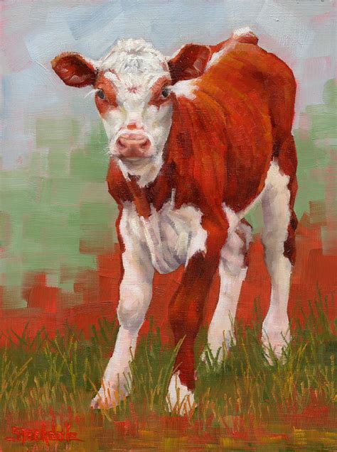 colorful calf painting  margaret stockdale