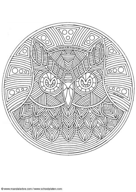 coloring page owl mandala  printable coloring pages img