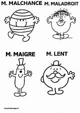 Monsieur Coloriages Malchance Mme Hargreaves Roger Maladroit Maigre Lent Personnage Rigolo Amusant Colorier école Langage sketch template