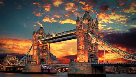 tower bridge  sunset london england dwp painting  dean