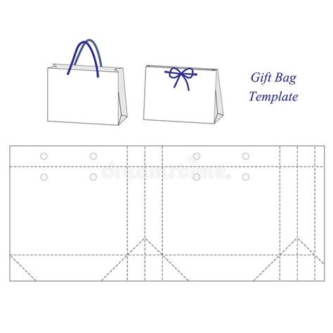 gift box blank royalty  illustration box template gift bag