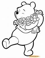 Pooh Winnie Coloring Pages Printable Disneyclips Flowers Disney Hugging sketch template