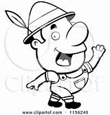 Feather Hat Cartoon Clipart Oktoberfest Waving Man Coloring His Thoman Cory Outlined Vector 2021 sketch template