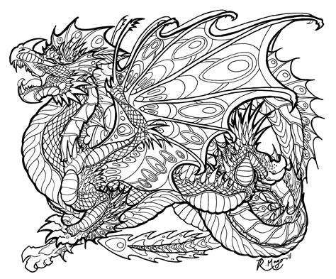 scary dragon coloring page  svg file cut cricut