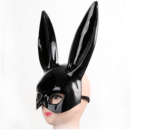 black white women girl sexy rabbit ears mask halloween mask cute
