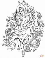 Coloring Gypsy Woman Dancing Carmen Pages Printable Drawing Supercoloring Spain Books sketch template