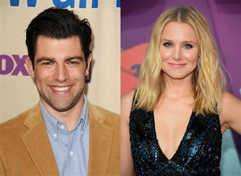these old pics of max greenfield and kristen bell in love on the set of
