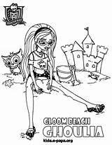 Monster High Ghoulia Yelps Inc Girls Fargelegge Tegninger Fargelegg Papa sketch template