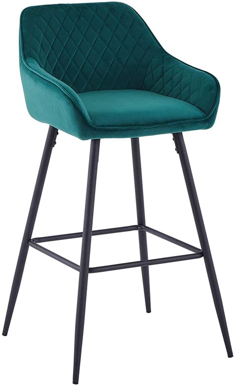ainpecca velvet bar stool fabric upholstered seat  backrest