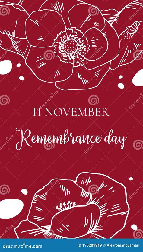 remembrance day design template  poppy flowers  title hand