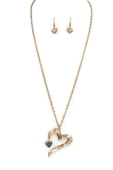 open heart pendant necklace set necklaces