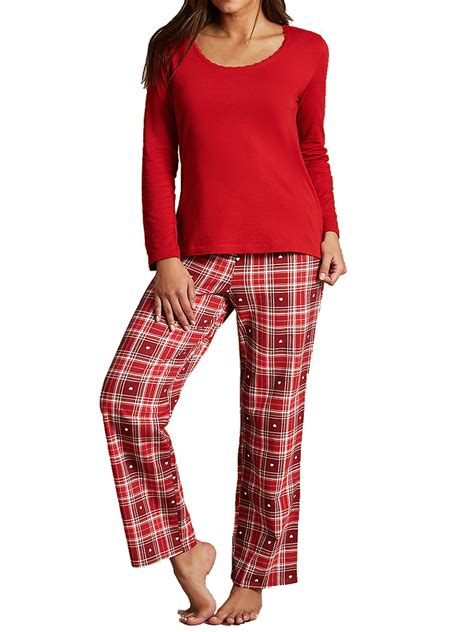 marks  spencer  red pure cotton long sleeve pyjama set size