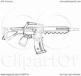 Rifle Clipart Outlined Assault Semi Automatic Clip Cartoon Djart Royalty Vector 2021 sketch template