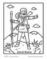Daniel Boone Coloring Pages Worksheets Tall Kids American History Worksheet Sheets Activities Tales Studies Social Color Printable Events Education Bill sketch template