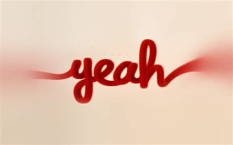 Az84 Fuck Yeah Red Calligraphy Illustration Art Wallpaper