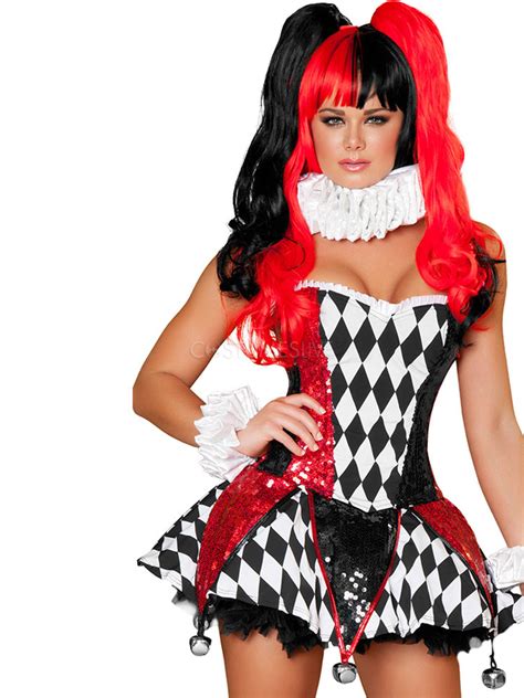 attractive clown fantasy sexy costume for women by