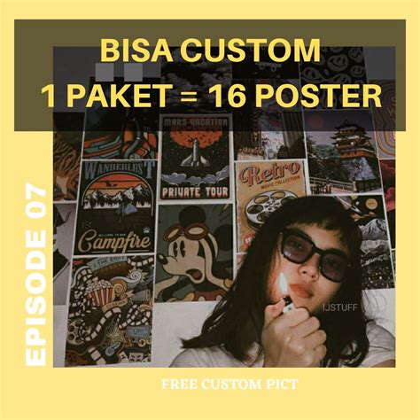 jual poster aesthetic dapat 16pcs gratis custom shopee indonesia